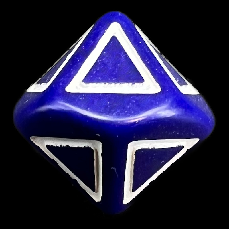 HALF PRICE CLEARANCE D&G Opaque Blue & White Triangle 10 x D10 Dice Set