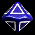 HALF PRICE CLEARANCE D&G Opaque Blue & White Triangle D10 Dice