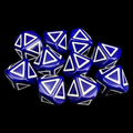 HALF PRICE CLEARANCE D&G Opaque Blue & White Triangle 10 x D10 Dice Set