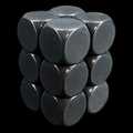 D&G Opaque Blank Graphite 16mm 12 x D6 Dice Set