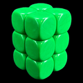 D&G Opaque Blank Green 16mm 12 x D6 Dice Set