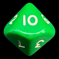 D&G Opaque Green D10 Dice - Numbered 1-10