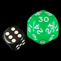 D&G Opaque Green & White  JUMBO 28mm D30 Dice