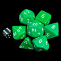 D&G Opaque Green JUMBO 34mm 7 Dice Polyset