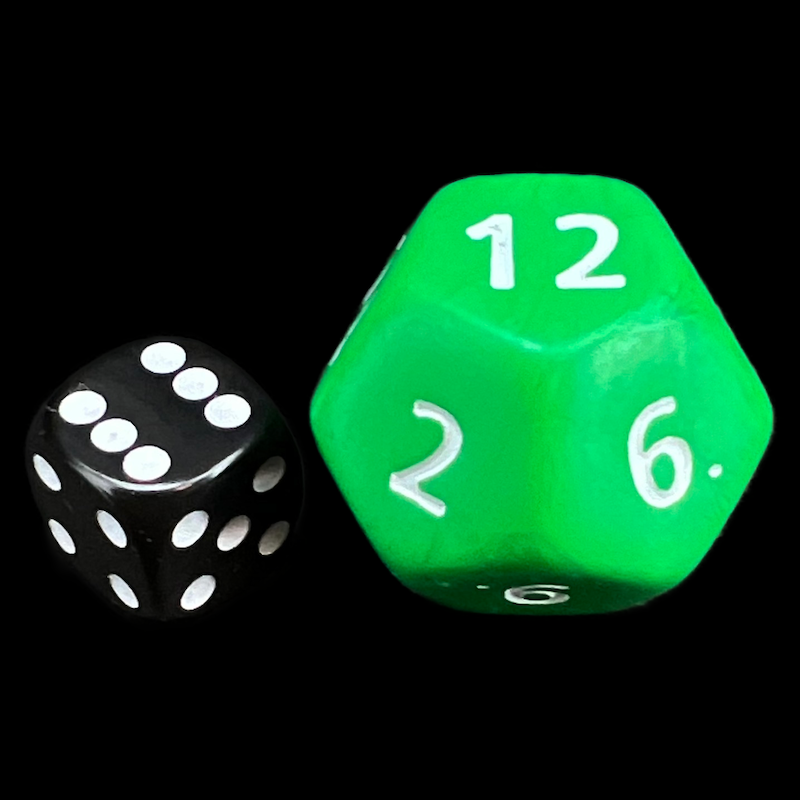 D&G Opaque Green JUMBO 34mm D12 Dice