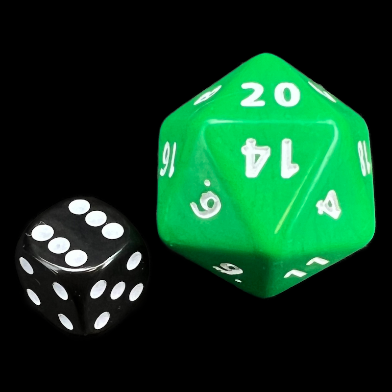 D&G Opaque Green JUMBO 34mm D20 Dice