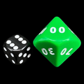 D&G Opaque Green JUMBO 34mm Percentile Dice