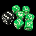 HALF PRICE CLEARANCE D&G Opaque Green Scatter 12mm 6 x D6 Dice Set