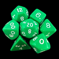 D&G Opaque Green 7 Dice Polyset