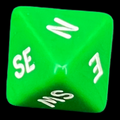 D&G Opaque Green & White Compass D8 Dice
