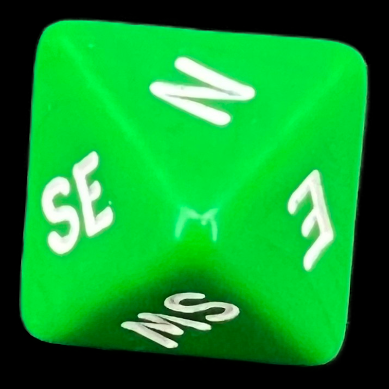 D&G Opaque Green & White Compass D8 Dice