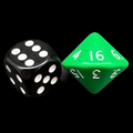 D&G Opaque Green & White D16 Dice