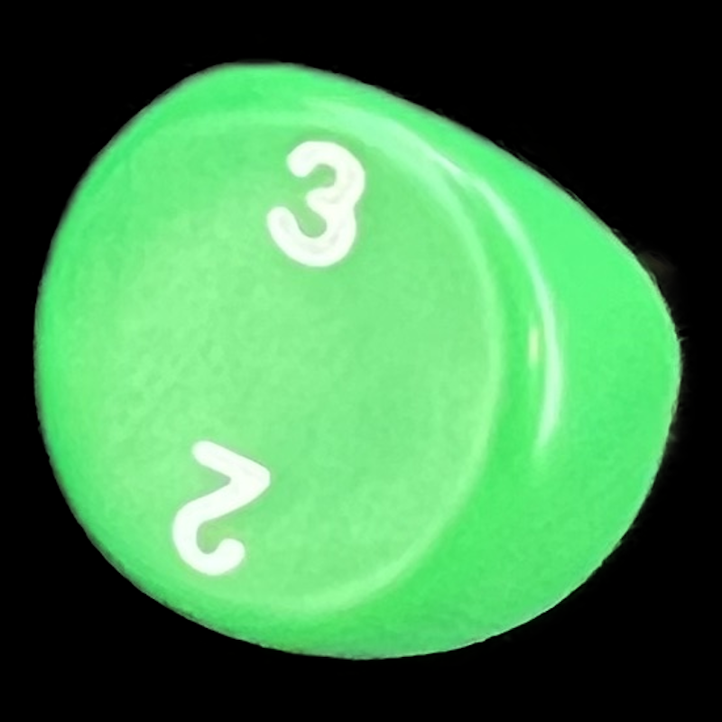 D&G Opaque Green & White D3 Dice