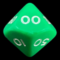 D&G Opaque Green Percentile Dice
