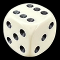 D&G Opaque Ivory 16mm D6 Spot Dice