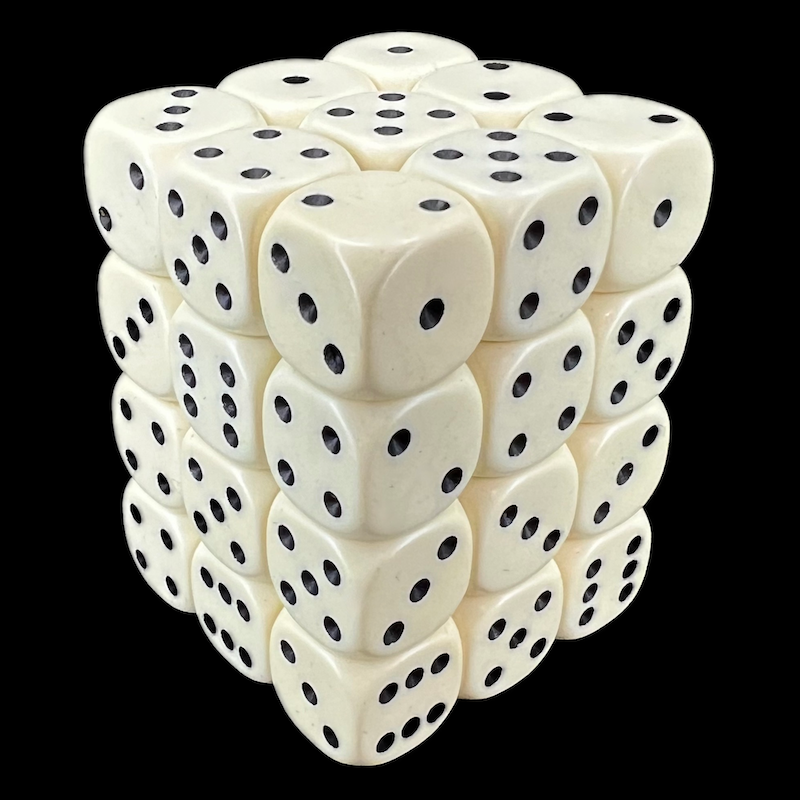 D&G Opaque Ivory 36 x D6 Dice Set