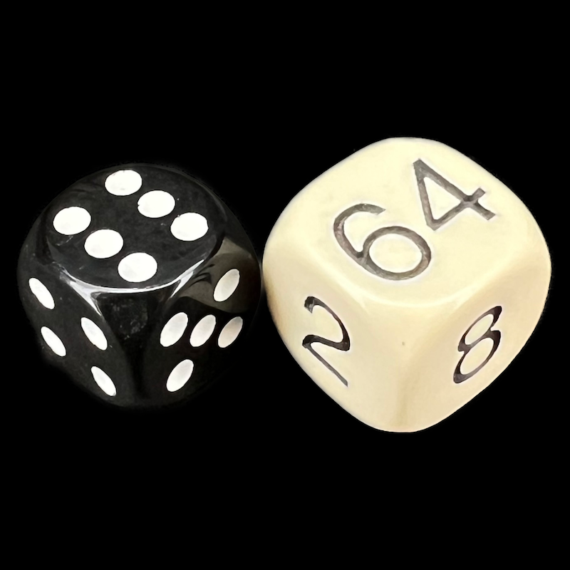 D&G Opaque Ivory Backgammon Doubling Cube 18mm D6 Dice