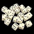 D&G Opaque Ivory MINI 7mm 20 x D6 Dice Set
