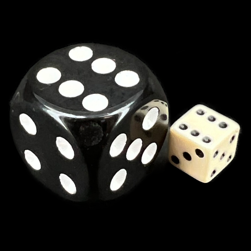 D&G Opaque Ivory MINI 7mm 20 x D6 Dice Set