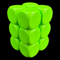 D&G Opaque Blank Lime Green 16mm 12 x D6 Dice Set