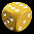 CLEARANCE D&G Opaque Mustard & White 16mm D6 Spot Dice OOP