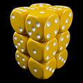 CLEARANCE D&G Opaque Mustard & White 12 x D6 Dice Set OOP
