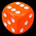 D&G Opaque Orange 16mm D6 Spot Dice