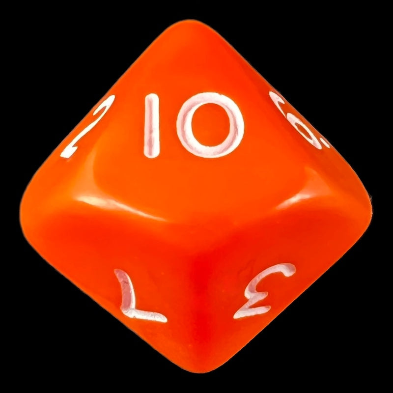 D&G Opaque Orange D10 Dice - Numbered 1-10