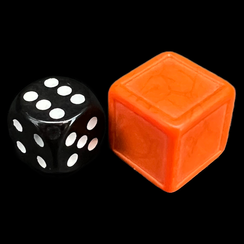 D&G Opaque Blank Orange Indented 19mm D6 Dice