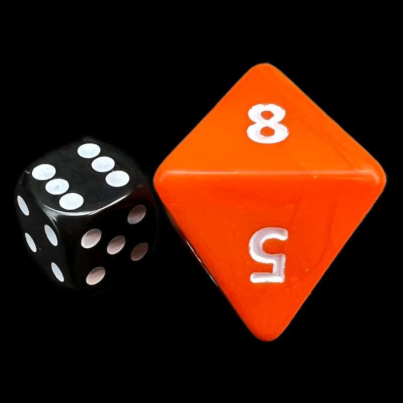 D&G Opaque Orange JUMBO 34mm D8 Dice