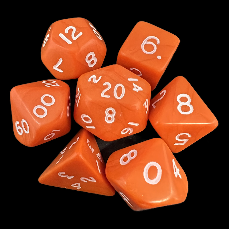 D&G Opaque Orange 7 Dice Polyset