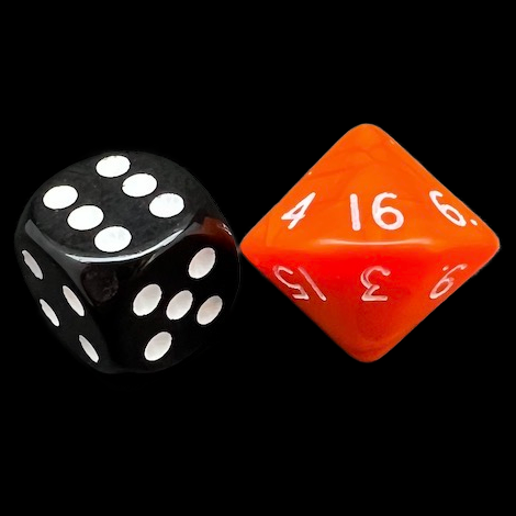D&G Opaque Orange & White D16 Dice