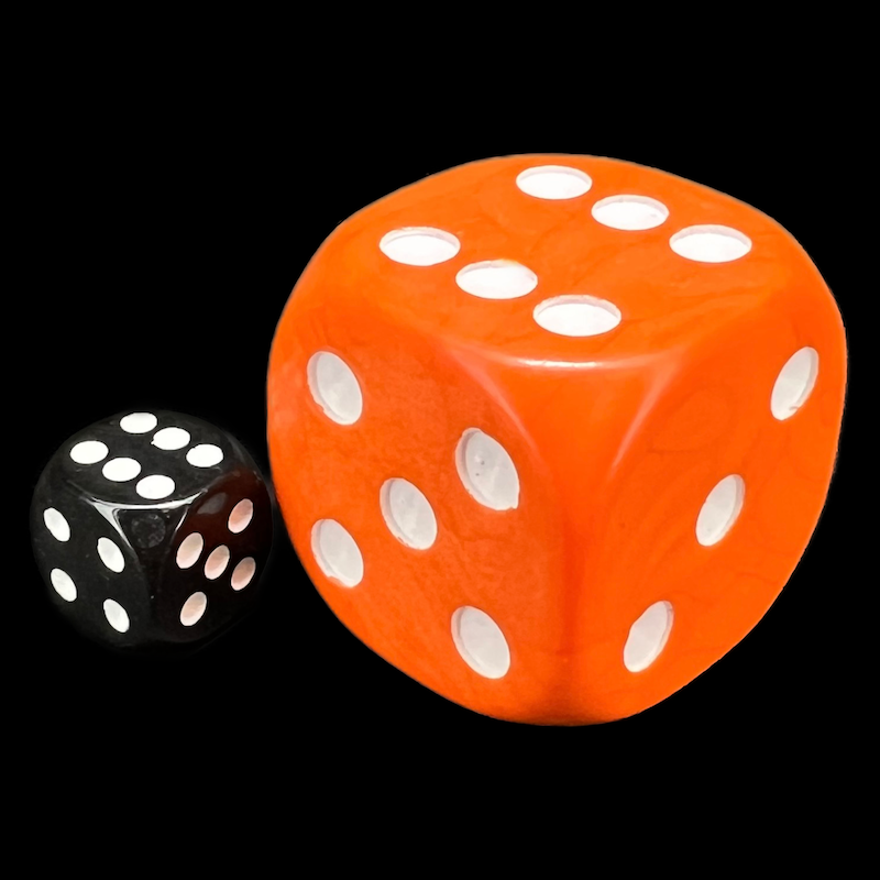 D&G Opaque Orange MASSIVE 36mm D6 Spot Dice