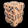 CLEARANCE D&G Opaque Peach & Black 12 x D6 Dice Set OOP