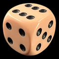 CLEARANCE D&G Opaque Peach & Black 16mm D6 Spot Dice OOP