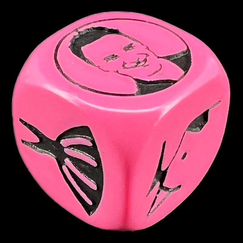 HALF PRICE CLEARANCE D&G Opaque Pink Girls Night Out Hen Party 16mm D6 Dice SECONDS
