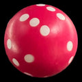 D&G Opaque Pink & White Ball 'Round' 22mm D6 Spot Dice