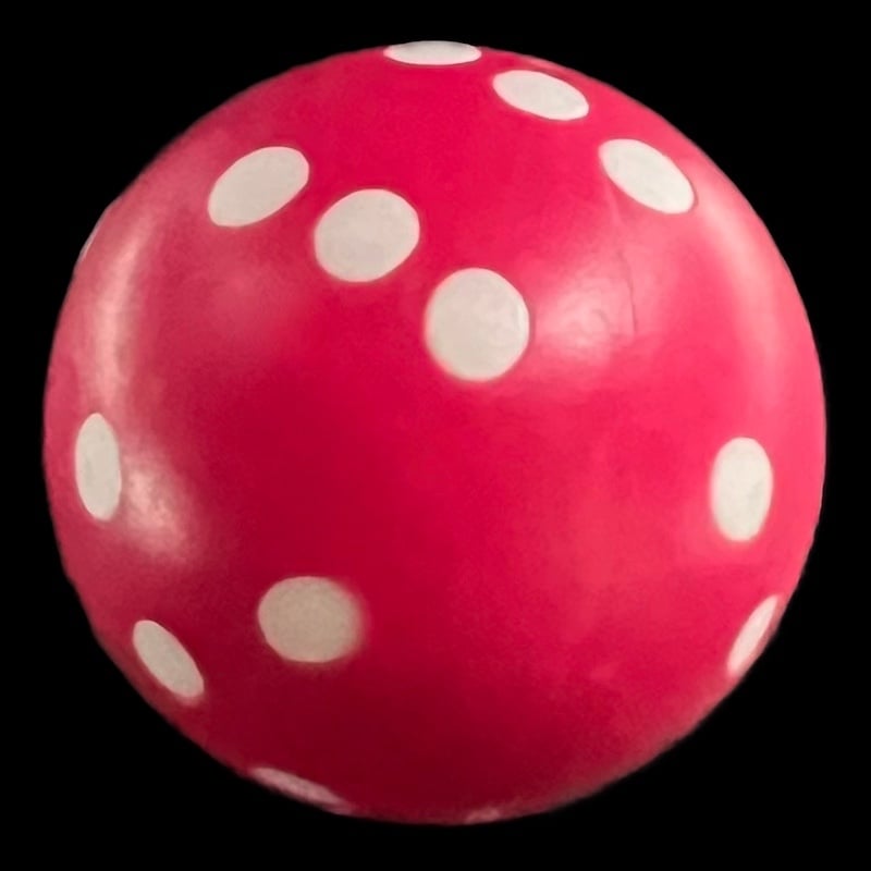D&G Opaque Pink & White Ball 'Round' 22mm D6 Spot Dice