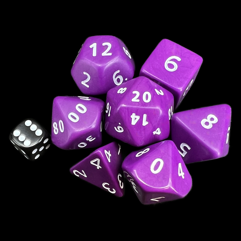 D&G Opaque Purple JUMBO 34mm 7 Dice Polyset
