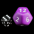 D&G Opaque Purple JUMBO 34mm D12 Dice