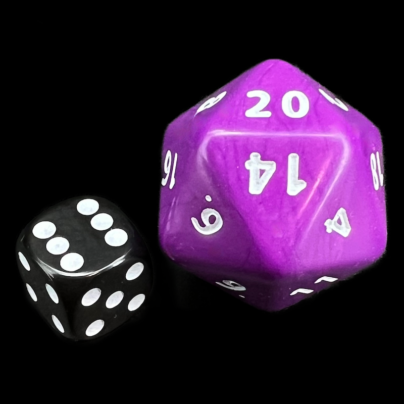 D&G Opaque Purple JUMBO 34mm D20 Dice