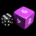 D&G Opaque Purple JUMBO 34mm D6 Dice