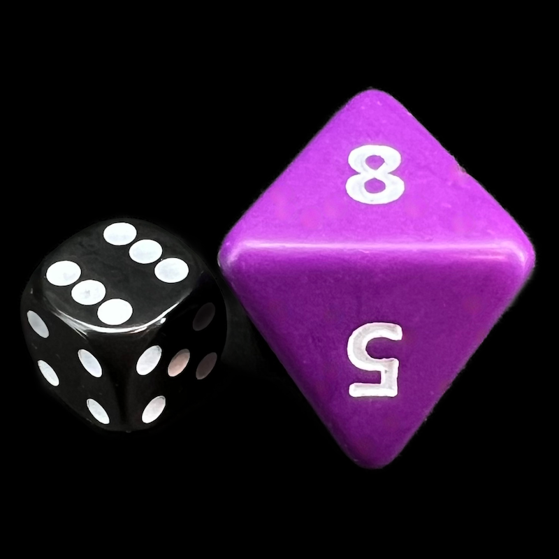 D&G Opaque Purple JUMBO 34mm D8 Dice