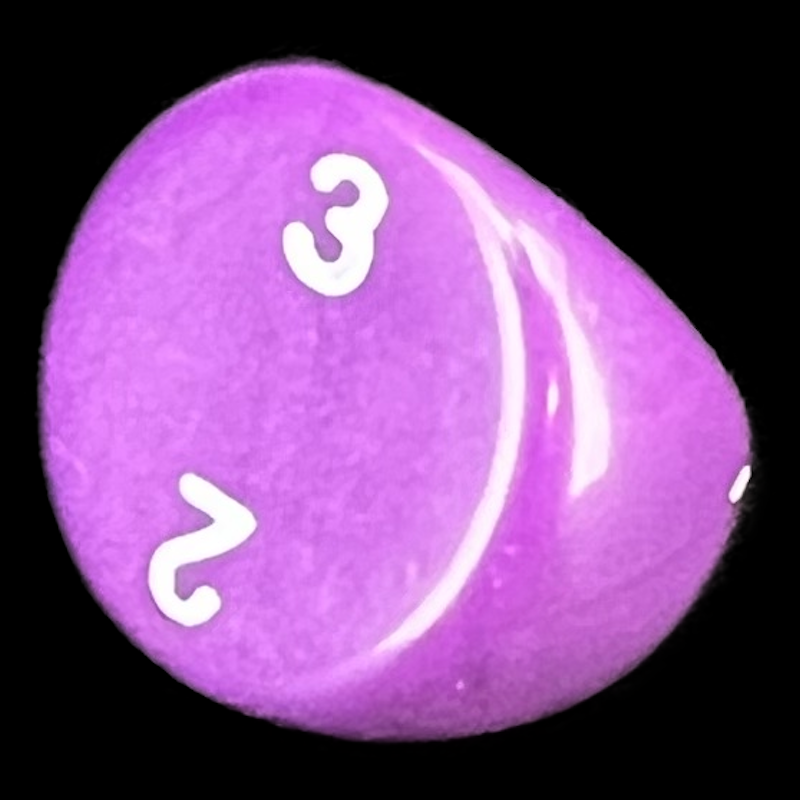 D&G Opaque Purple & White D3 Dice