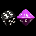 D&G Opaque Purple & White D16 Dice