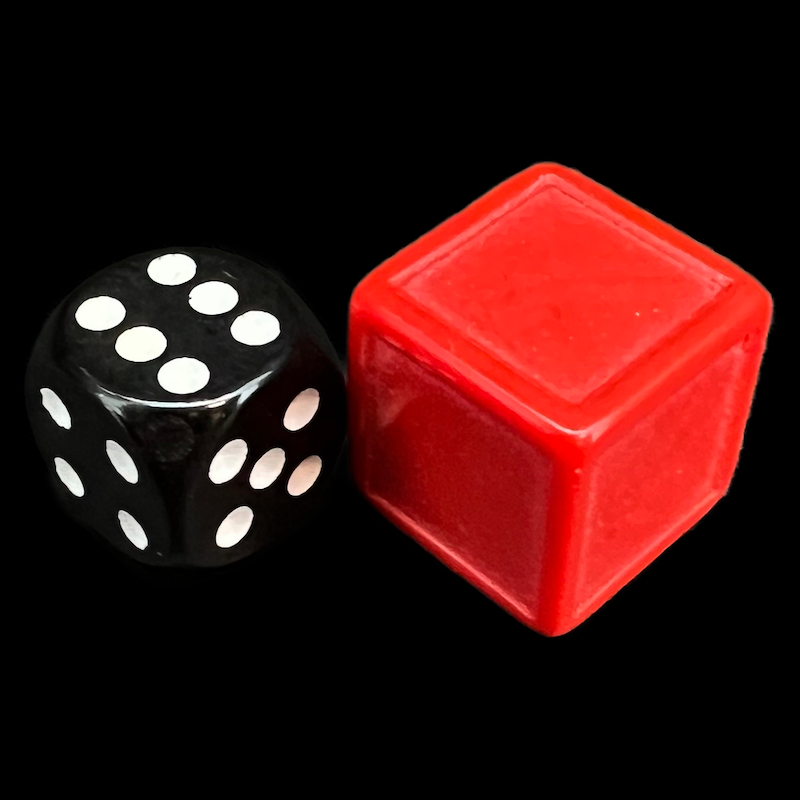 D&G Opaque Blank Red Indented 19mm D6 Dice