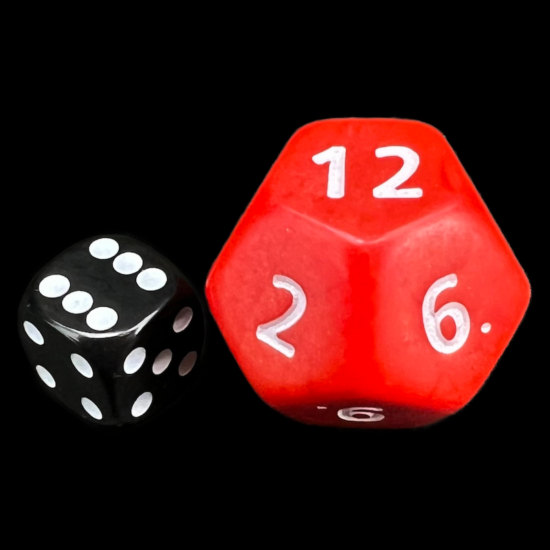 D&G Opaque Red JUMBO 34mm D12 Dice