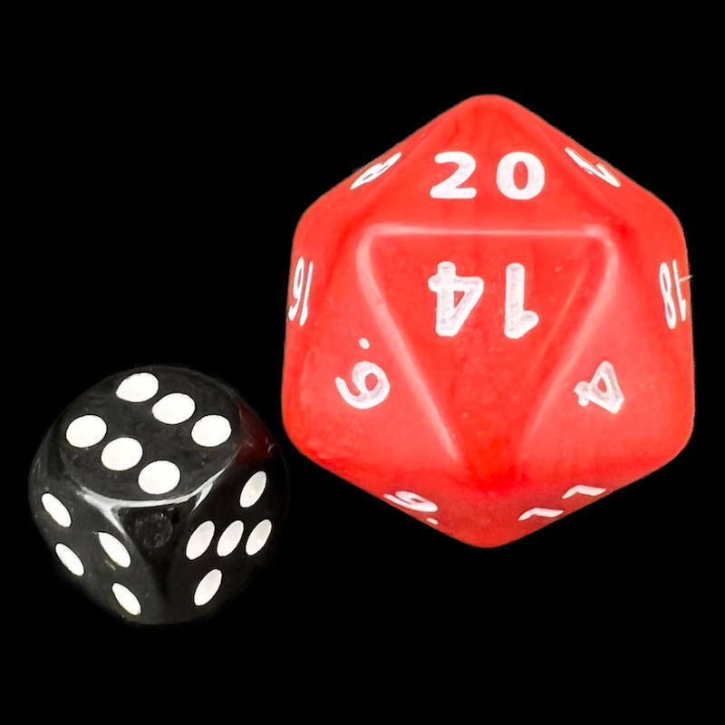 D&G Opaque Red JUMBO 34mm D20 Dice