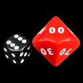 D&G Opaque Red JUMBO 34mm Percentile Dice