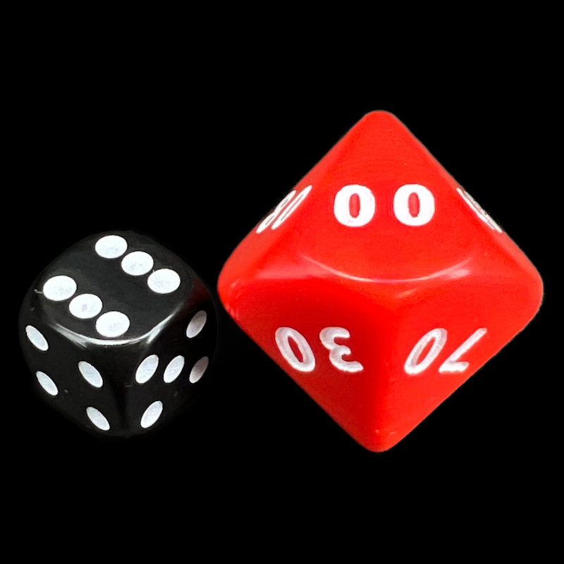 D&G Opaque Red JUMBO 34mm Percentile Dice